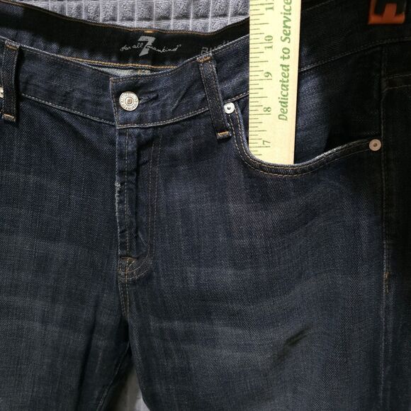 7 Austyn Dark Wash Jeans 38x36 Mens Y2K USA Straight Leg Distressed Grunge Rock - Picture 8 of 16